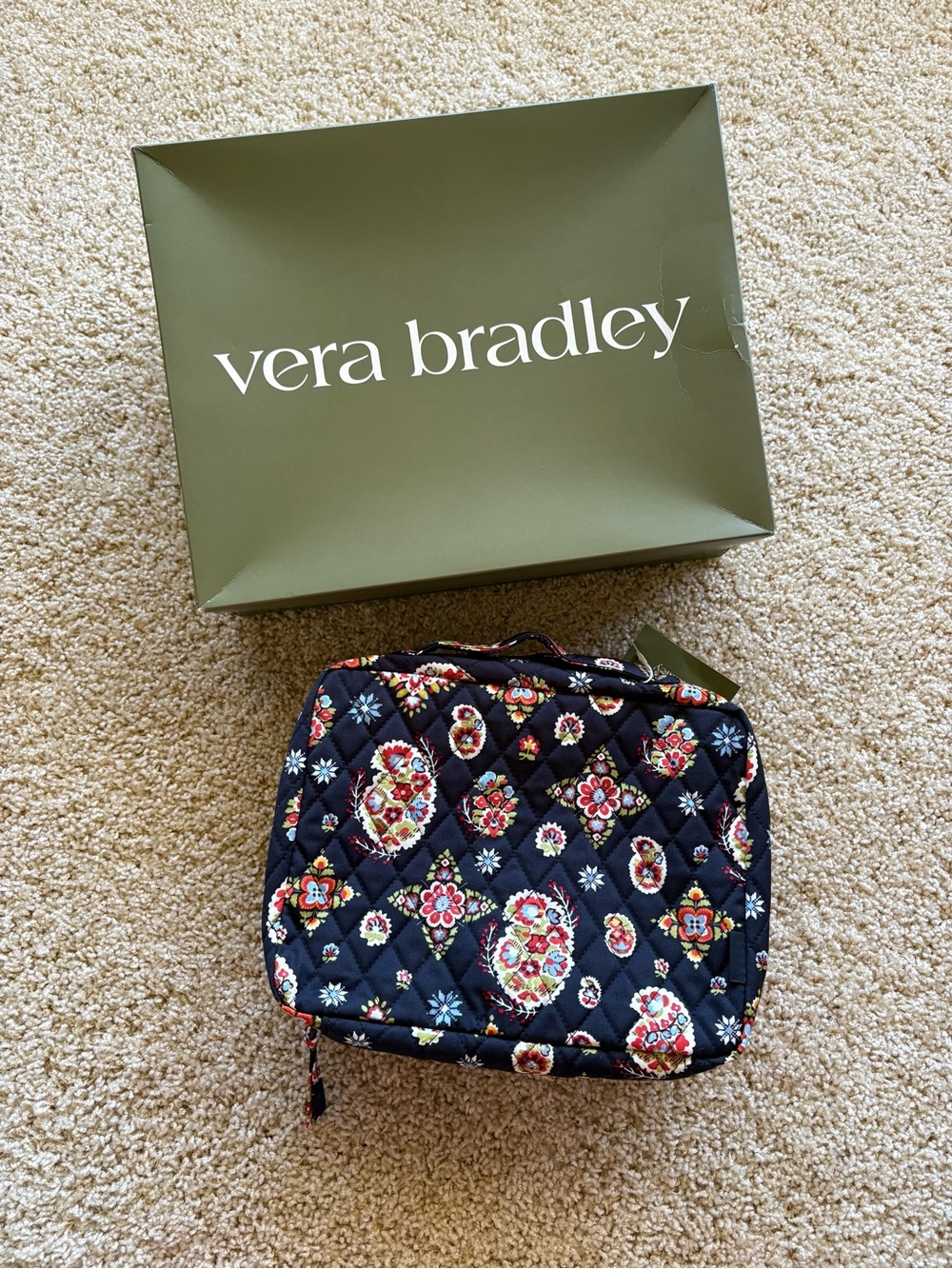 Vera Bradley Hanging Travel Organizer North Star Sky Quilted Cosmetic Case NWT
